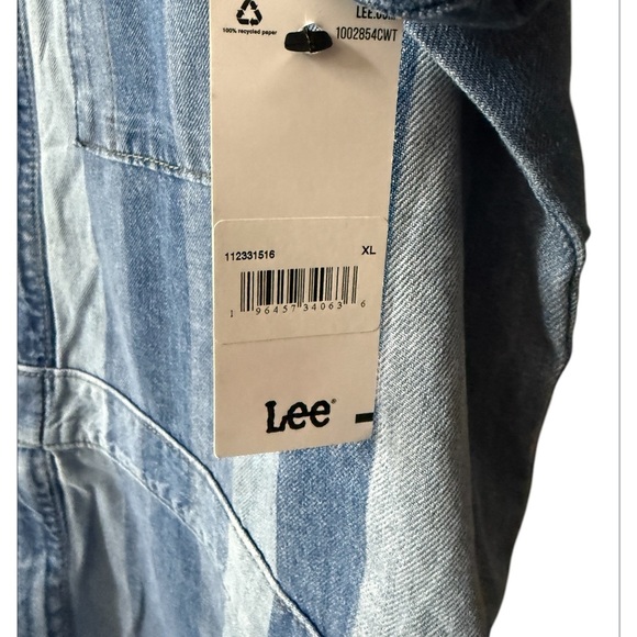 Lee Union-Alls Hits Of Blue Striped Denim Romper NWT - Picture 6 of 9